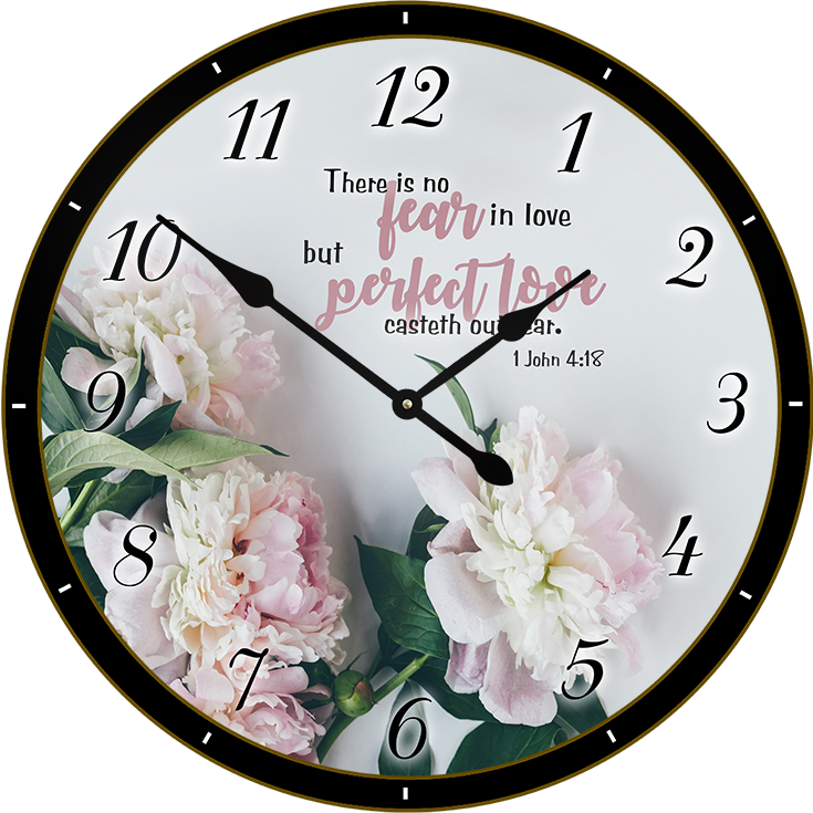 22.5" Round Melody Clock- Beautiful Flower Lyric Clock