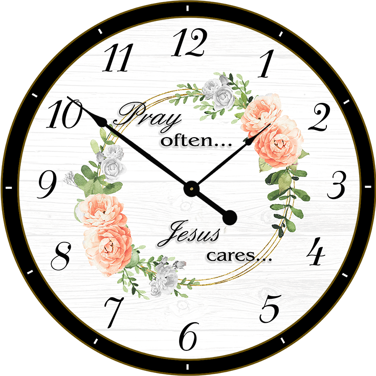 22.5" Round Melody Clock- Beautiful Flowers in Circle Lyric Clock