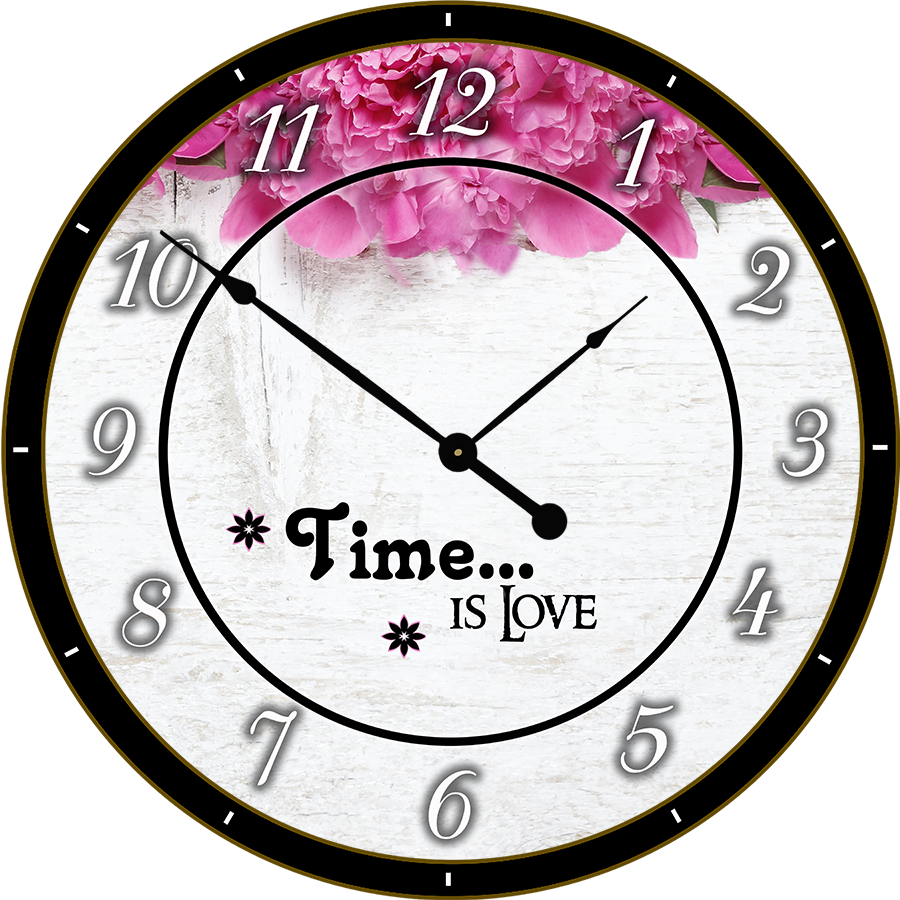 22.5" Round Melody Clock- Beautiful Quote with Pink Hibiscus in the Background Lyric Clock