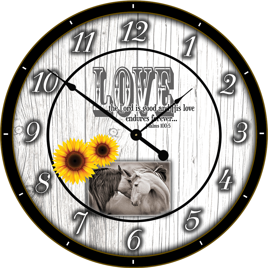 22.5" Round Melody Clock- Grace Quote on a Sunny Day at the Beach Background Lyric Clock