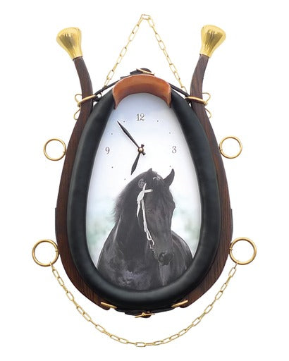 Horse Collar Clock- Black Stallion Lyric Clock