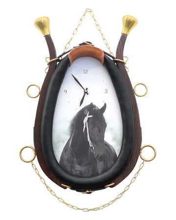 Horse Collar Clock- Black Stallion Lyric Clock