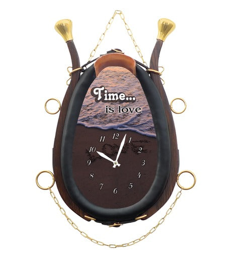 Horses Collar Clock- Love Written on the Beach Lyric Clock